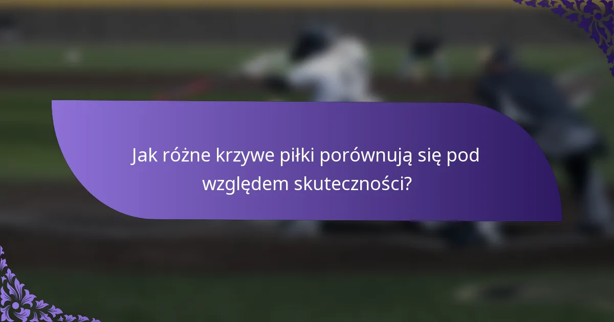 Jak różne krzywe piłki porównują się pod względem skuteczności?
