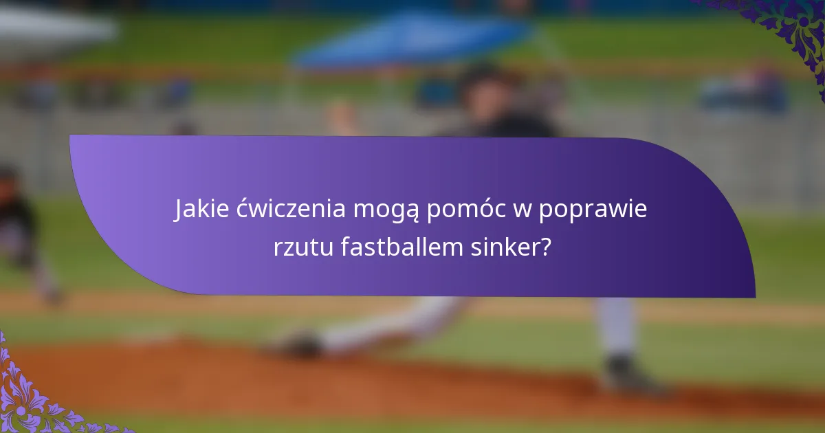 Jakie ćwiczenia mogą pomóc w poprawie rzutu fastballem sinker?
